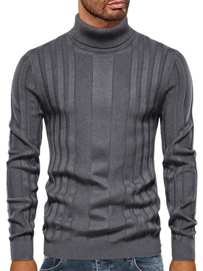 Men's new casual knitted basic base pullover turtleneck sweater Shello's Creative Boutique