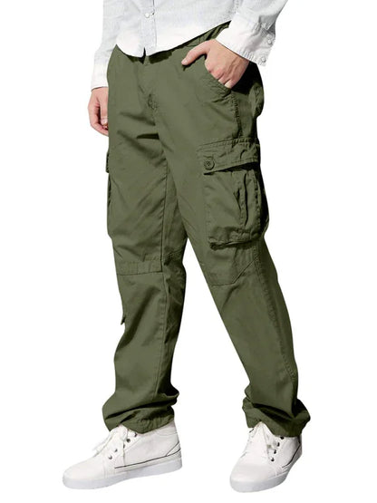 Men's multi-pocket loose casual straight cargo pants - Shello's Creative Boutique