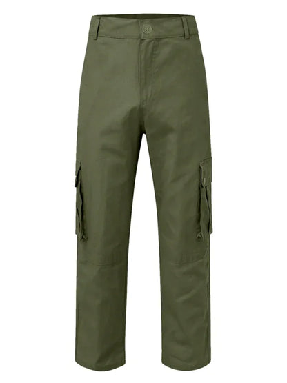 Men's multi-pocket loose casual straight cargo pants - Shello's Creative Boutique