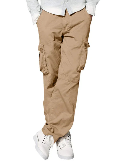 Men's multi-pocket loose casual straight cargo pants - Shello's Creative Boutique