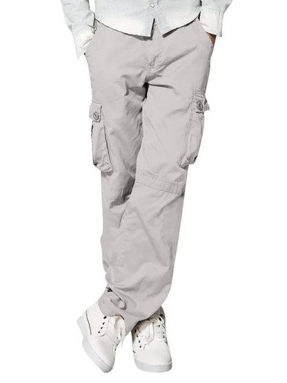 Men's multi-pocket loose casual straight cargo pants - Shello's Creative Boutique