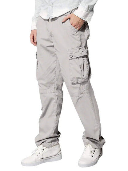 Men's multi-pocket loose casual straight cargo pants - Shello's Creative Boutique