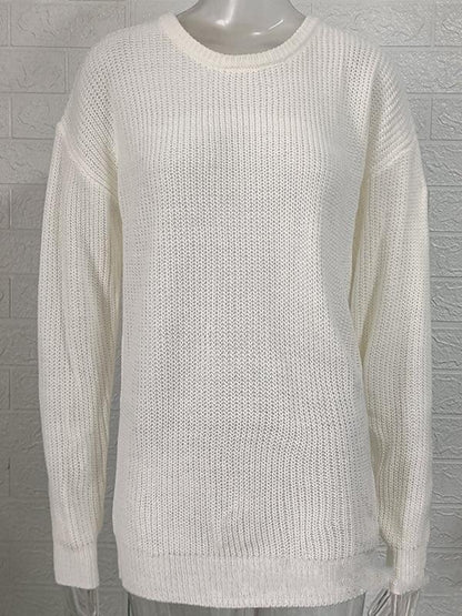 Men's New Solid Color Round Neck Long Sleeve Pullover Sweater - Shello's Creative Boutique