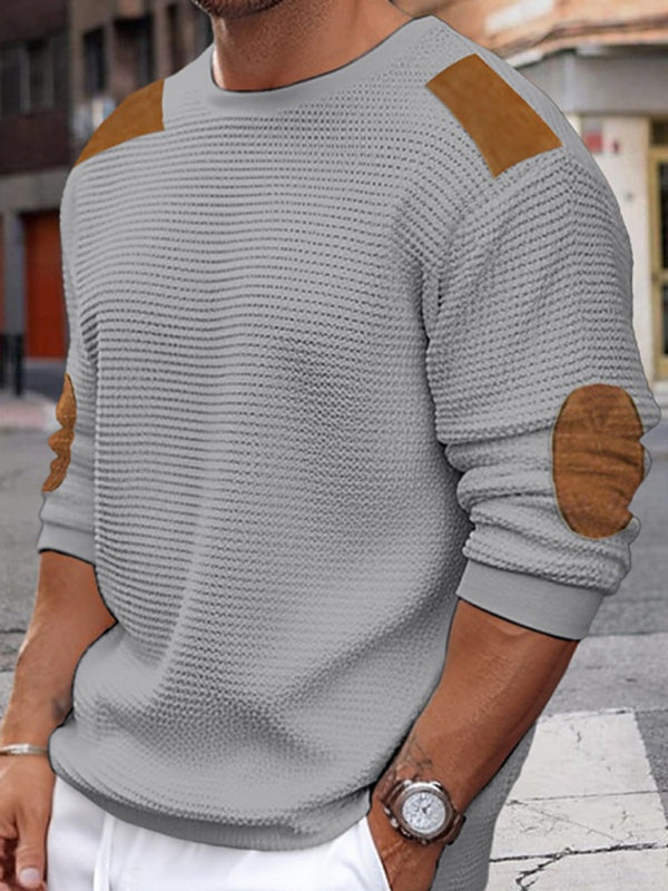 Men's Autumn-Winter Patchwork Textured Sweater Shello's Creative Boutique