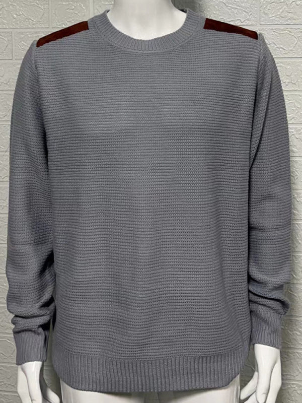 Men's Autumn-Winter Patchwork Textured Sweater Shello's Creative Boutique