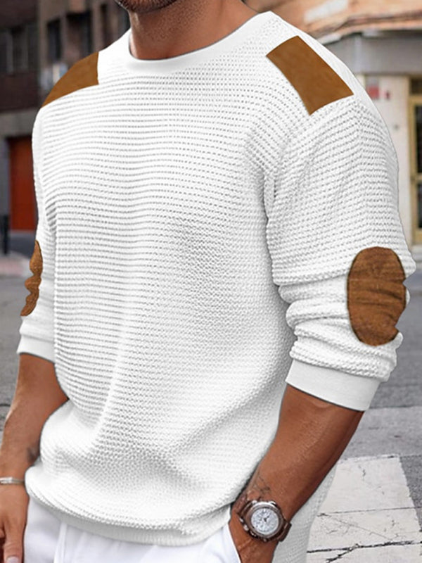 Men's Autumn-Winter Patchwork Textured Sweater Shello's Creative Boutique