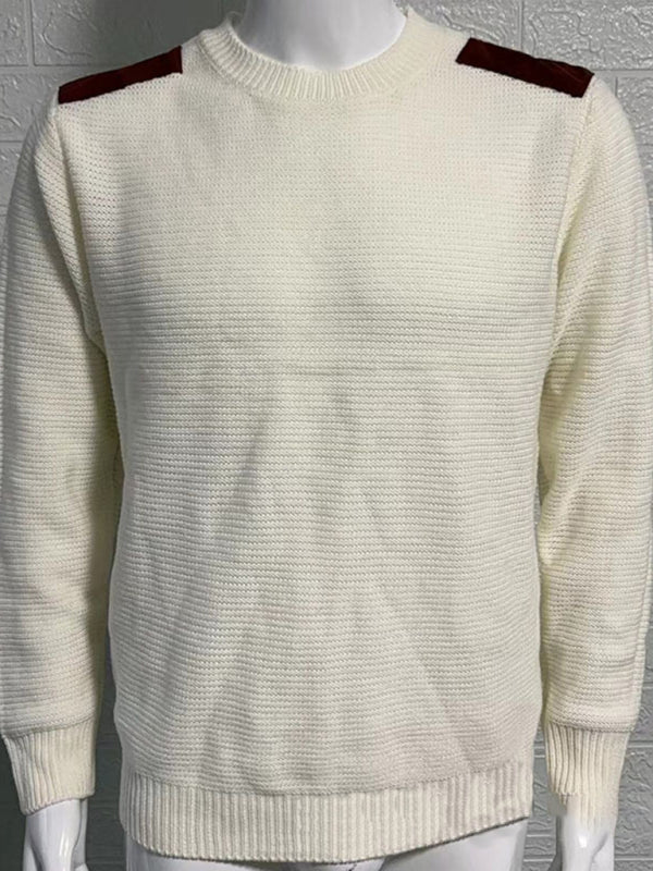 Men's Autumn-Winter Patchwork Textured Sweater Shello's Creative Boutique