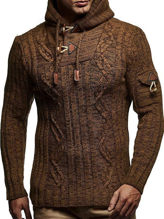 Men's Funnel Neck Cable Knit Sweater Shello's Creative Boutique