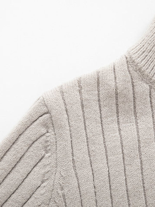 Men's casual solid color round neck stretch knitted sweater Shello's Creative Boutique