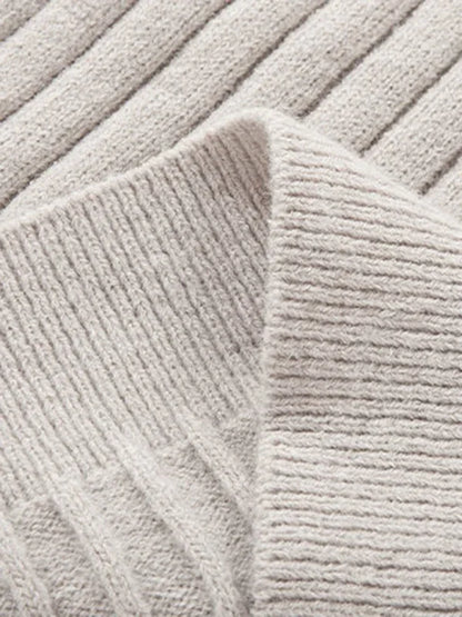 Men's Casual Solid Colour Round Neck Stretch Knitted Sweater - Shello's Creative Boutique