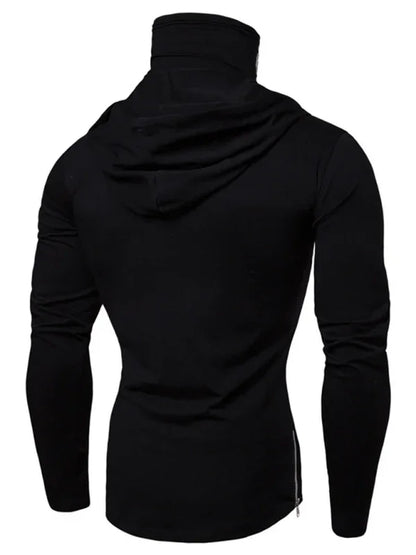 Eprolo Men's New Fitness Cycling Elastic Mask Skull Print Hooded Pullover Long-Sleeved T-Shirt - Shello's Creative Boutique