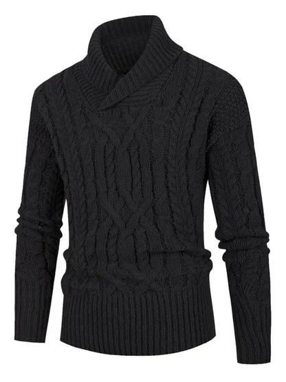 Men's New Solid Color Twist Pullover Long-Sleeved Sweater - Shello's Creative Boutique