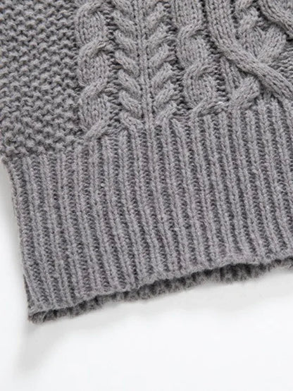 Men's New Solid Color Twist Pullover Long-Sleeved Sweater - Shello's Creative Boutique