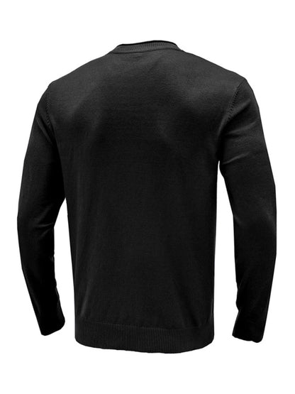 Men's new solid color long sleeve sweater Shello's Creative Boutique