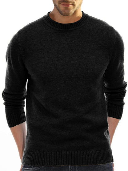 Men's new solid color long sleeve sweater Shello's Creative Boutique
