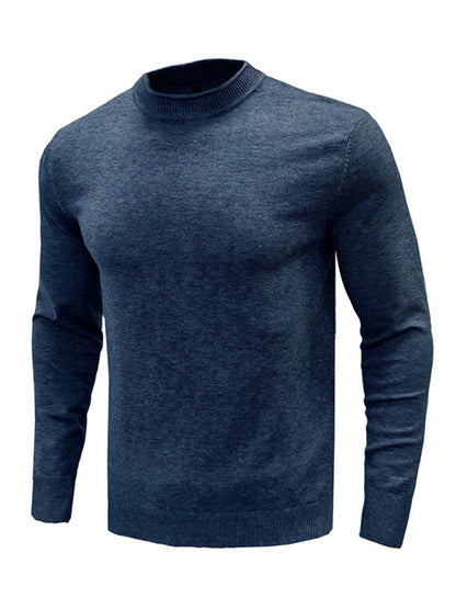 Men's new solid color long sleeve sweater Shello's Creative Boutique