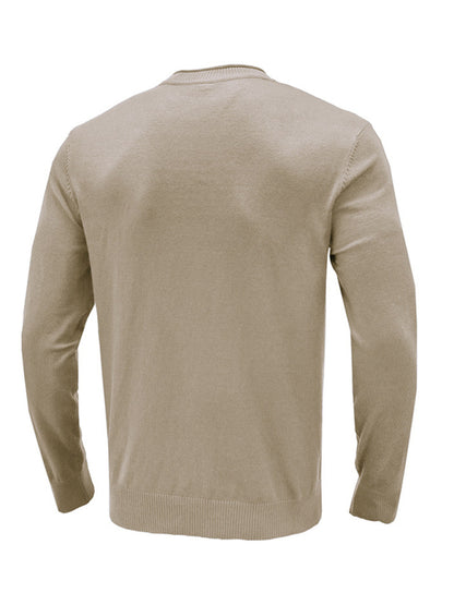Men's new solid color long sleeve sweater Shello's Creative Boutique