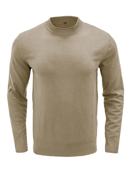 Men's new solid color long sleeve sweater Shello's Creative Boutique