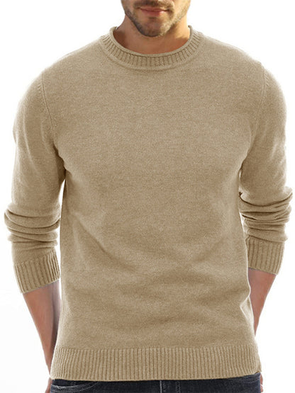 Men's new solid color long sleeve sweater Shello's Creative Boutique