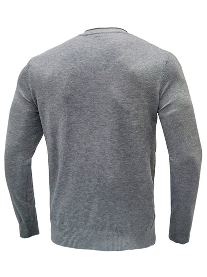 Men's new solid color long sleeve sweater Shello's Creative Boutique