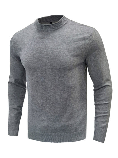 Men's new solid color long sleeve sweater Shello's Creative Boutique