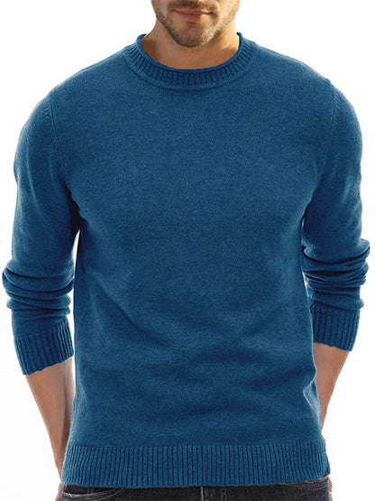 Men's new solid color long sleeve sweater Shello's Creative Boutique