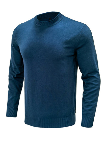 Men's new solid color long sleeve sweater Shello's Creative Boutique