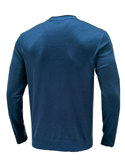 Men's new solid color long sleeve sweater Shello's Creative Boutique