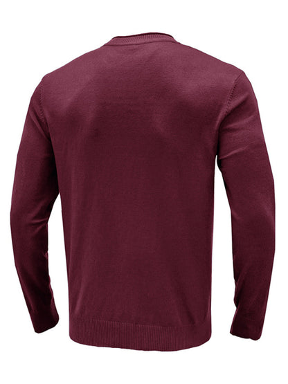 Men's new solid color long sleeve sweater Shello's Creative Boutique