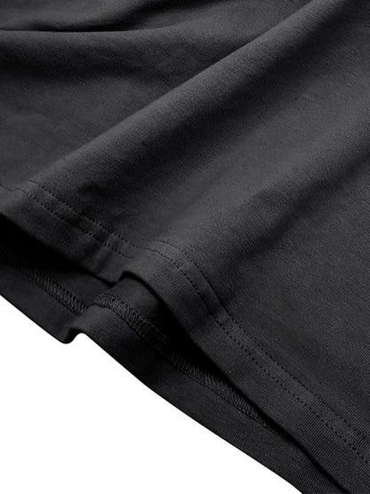 Men's new solid color round neck long sleeve cotton t-shirt Shello's Creative Boutique