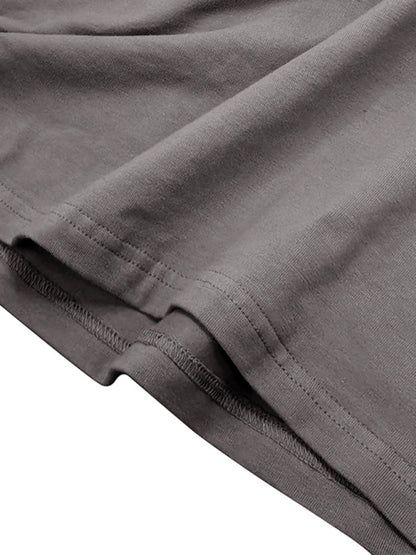 Men's new solid color round neck long sleeve cotton t-shirt Shello's Creative Boutique