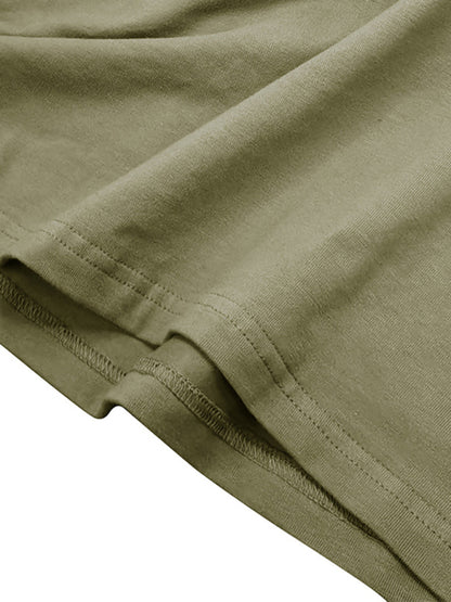 Men's new solid color round neck long sleeve cotton t-shirt Shello's Creative Boutique