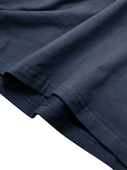 Men's new solid color round neck long sleeve cotton t-shirt Shello's Creative Boutique