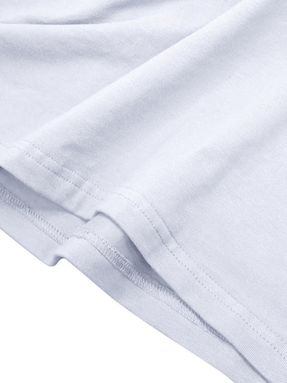 Men's new solid color round neck long sleeve cotton t-shirt Shello's Creative Boutique