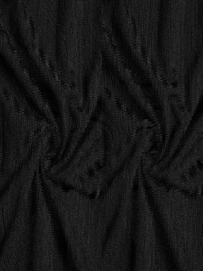 Casual Stand-Up Collar Stretch Vertical Stripe Long-Sleeve V-Neck Polo - Shello's Creative Boutique