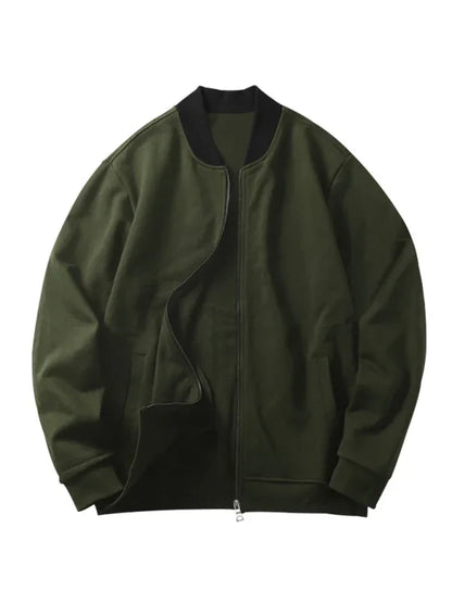 Men's new casual solid color baseball collar jacket suit - Shello's Creative Boutique