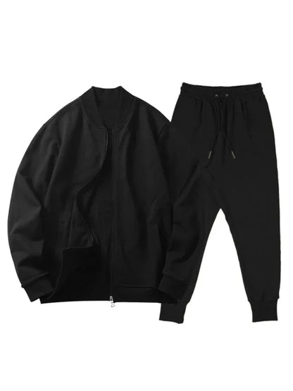 Men's new casual solid color baseball collar jacket suit - Shello's Creative Boutique