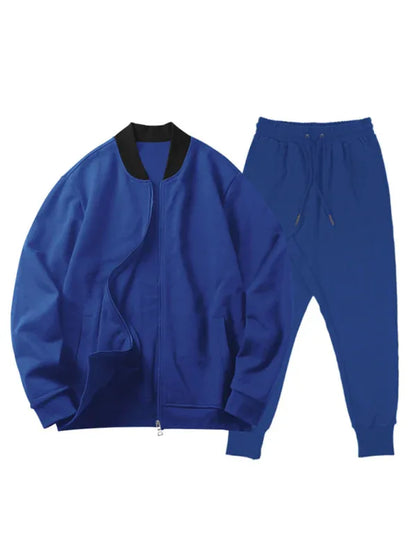 Men's new casual solid color baseball collar jacket suit - Shello's Creative Boutique