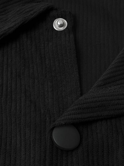 Men's new casual multi-pocket solid color corduroy button-down shirt Shello Creative Boutique