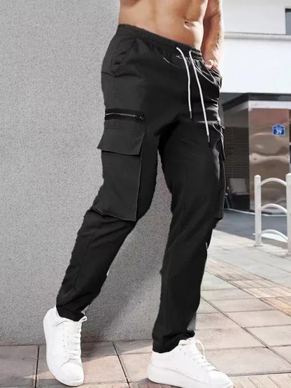 Men's new fashionable casual sports zipper decorative overalls - Shello's Creative Boutique