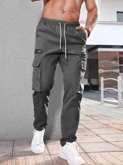 Men's new fashionable casual sports zipper decorative overalls - Shello's Creative Boutique