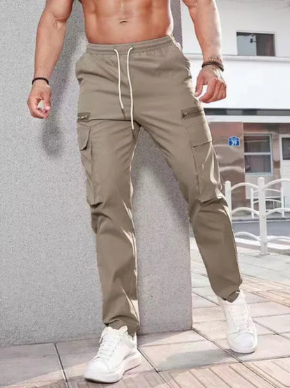 Men's new fashionable casual sports zipper decorative overalls - Shello's Creative Boutique