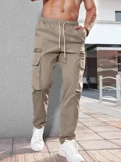 Men's new fashionable casual sports zipper decorative overalls - Shello's Creative Boutique