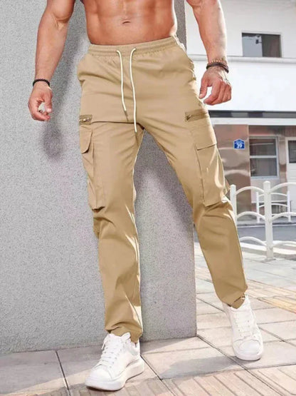 Men's new fashionable casual sports zipper decorative overalls - Shello's Creative Boutique