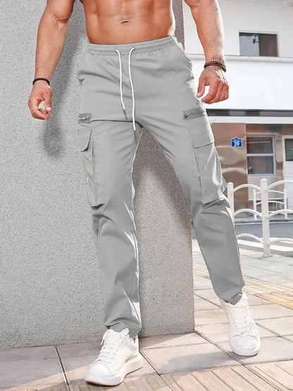 Men's new fashionable casual sports zipper decorative overalls - Shello's Creative Boutique