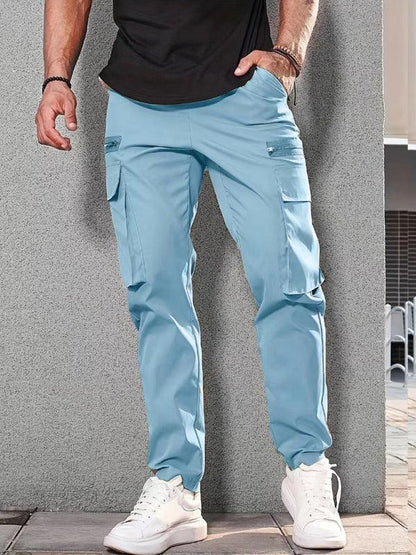 Men's new fashionable casual sports zipper decorative overalls - Shello's Creative Boutique