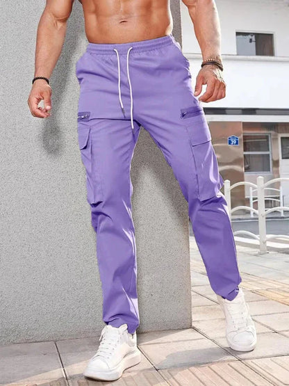 Men's new fashionable casual sports zipper decorative overalls - Shello's Creative Boutique
