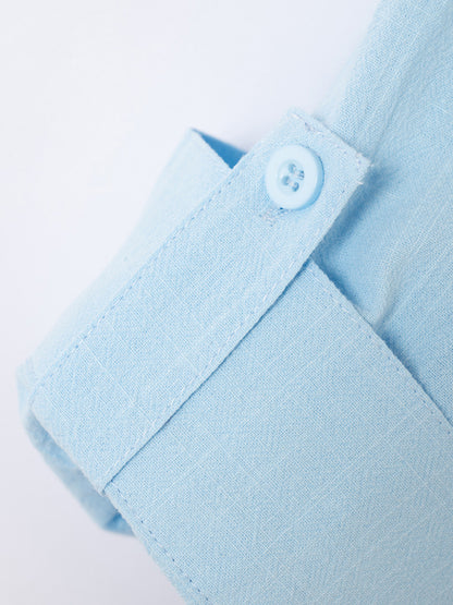 New Fashion Retro Stand Collar Slim Fit Casual Long Sleeve Shirt Shello Creative Boutique