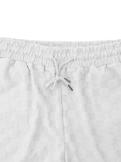 Men's Jacquard Checkerboard Sports and Leisure Two-Piece Suit – The Perfect Blend of Style - Shello's Creative Boutique