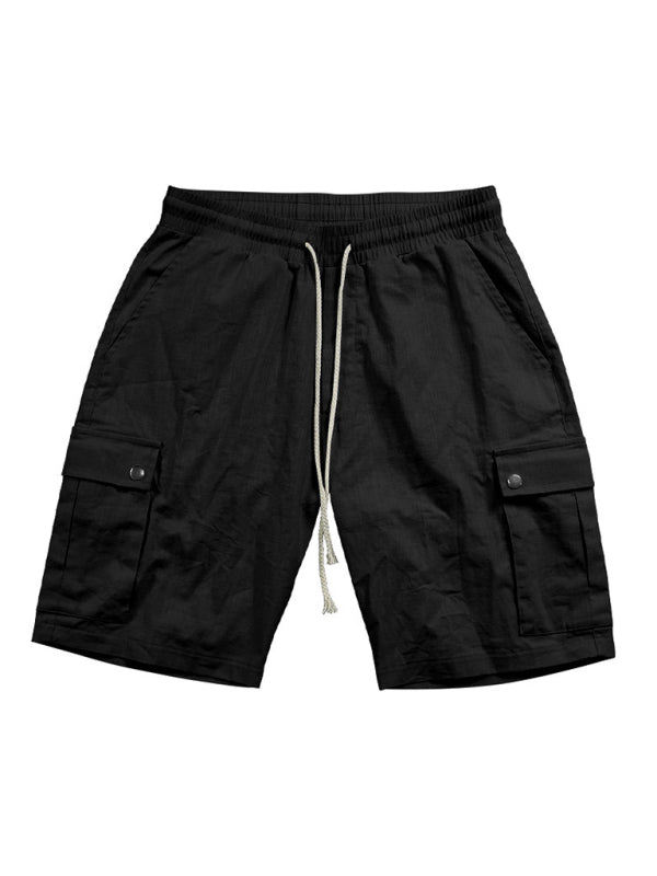 Casual Men's Slim Drawstring Shorts Thin Quarter Pants Cargo Shorts Shello's Creative Boutique
